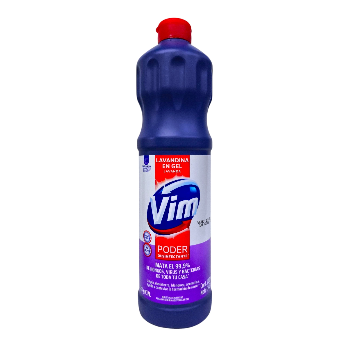 Botella de Lavandina en Gel Vim 700ml con fragancia a Lavanda.