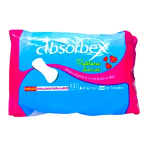 Paquete de Protectores Diarios ABSORBEX de 15 unidades sin perfume.