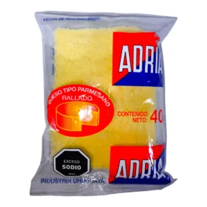 Sobre de Queso Rallado ADRIA 40g en hebras finas.