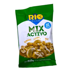 Paquete de Snack Mix Activo RIO DE LA PLATA 50g Sin Sal con frutos secos y semillas.
